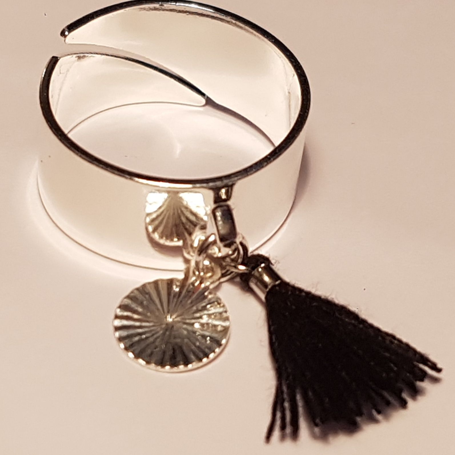 Bague pampille plaquée argent