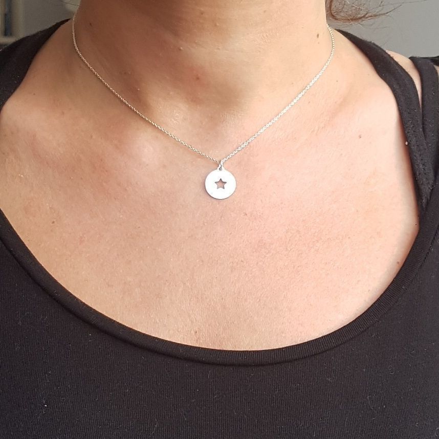 Collier ras du cou argent 925 pendentif étoile