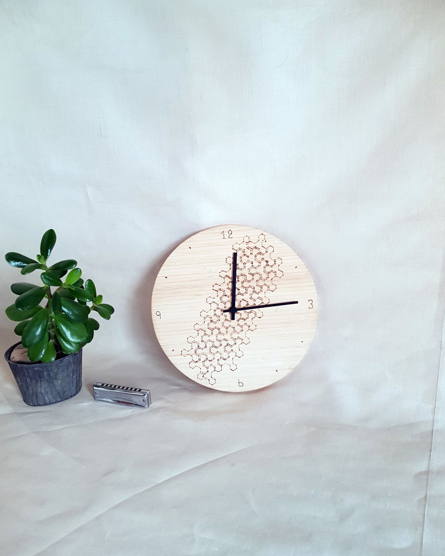 Horloge bambou