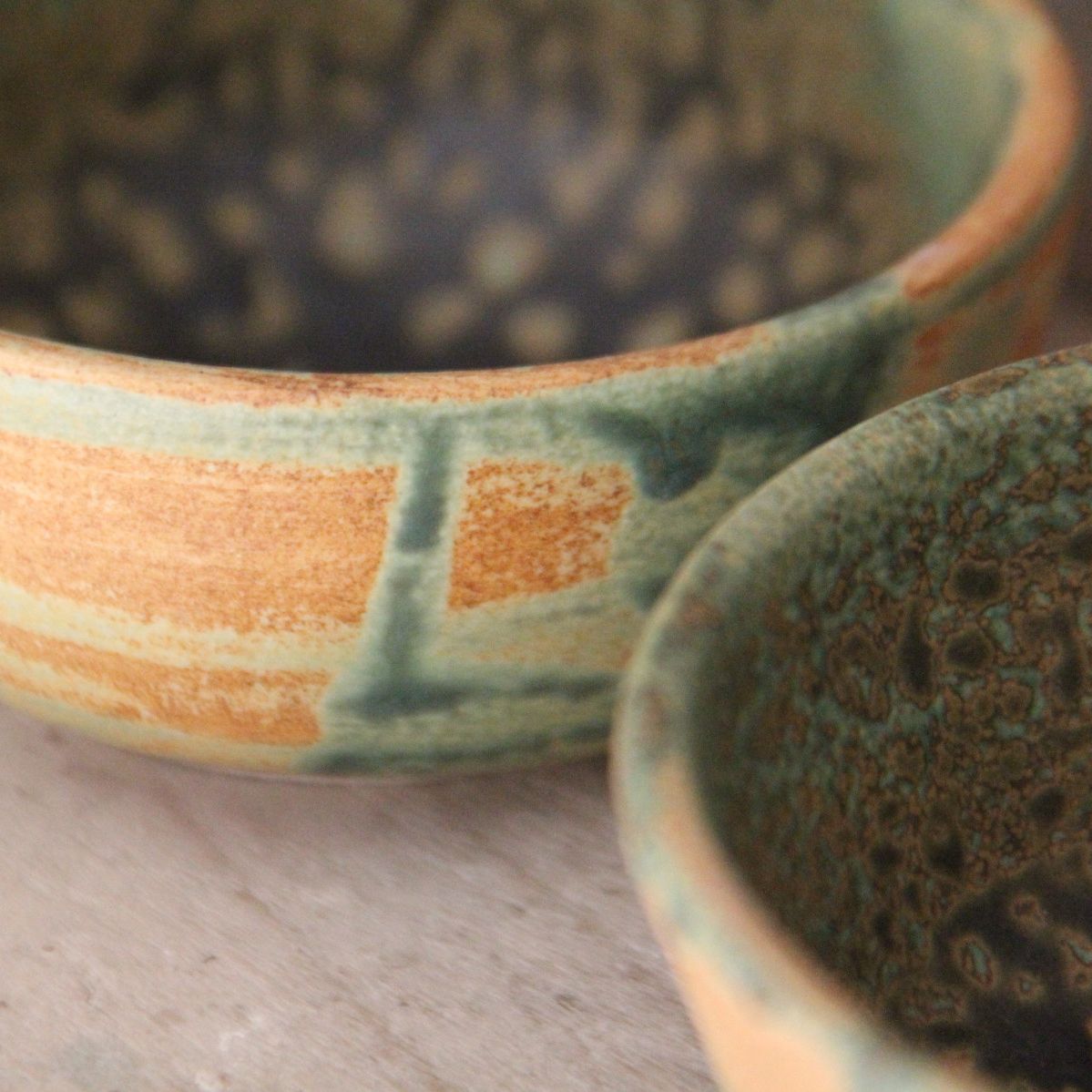 Lot de trois bols tournés collection Gorgone