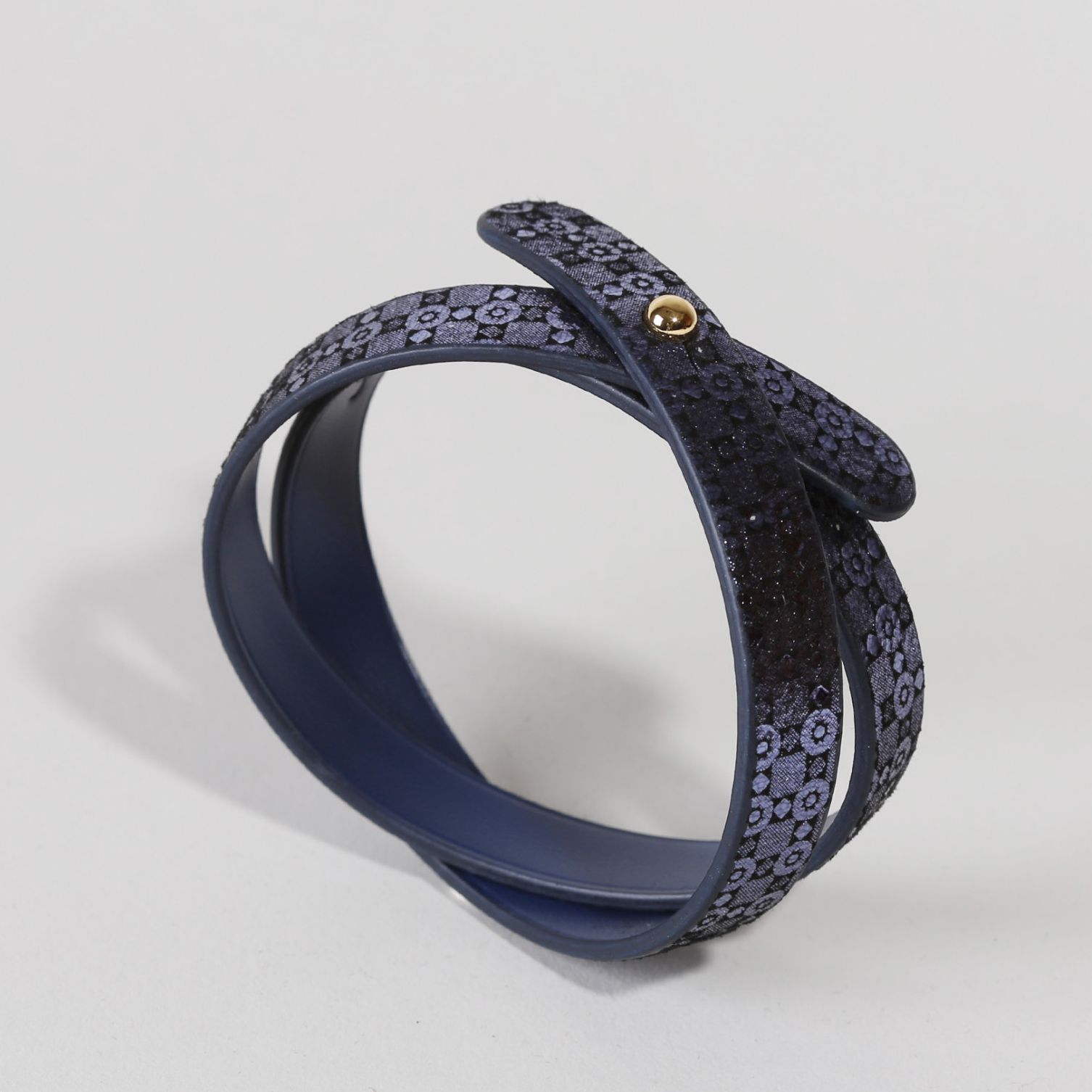 Bracelet Amitié double tour bleu irisé