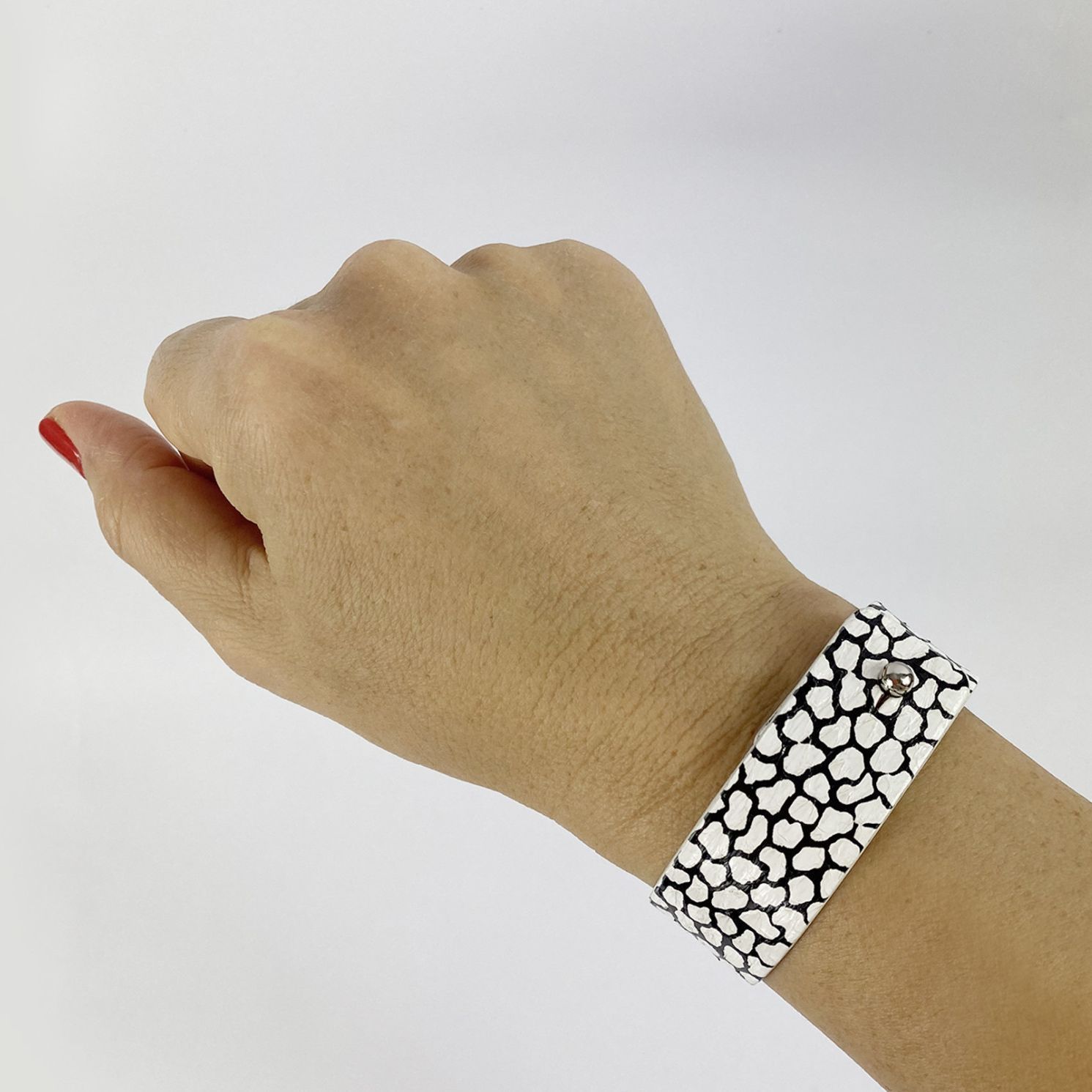 Bracelet Amitié en cuir noir et blanc