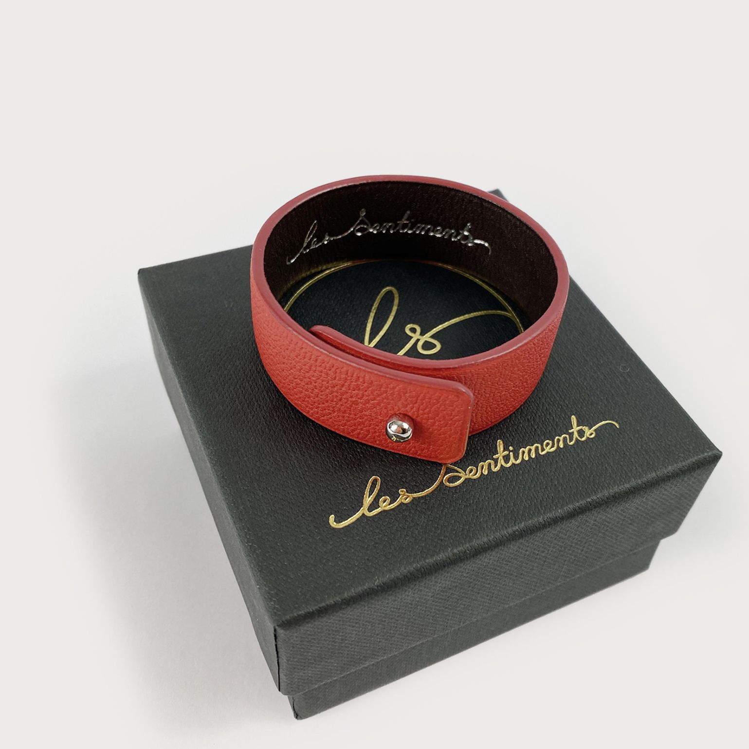 Bracelet Amitié en cuir rouge, médium