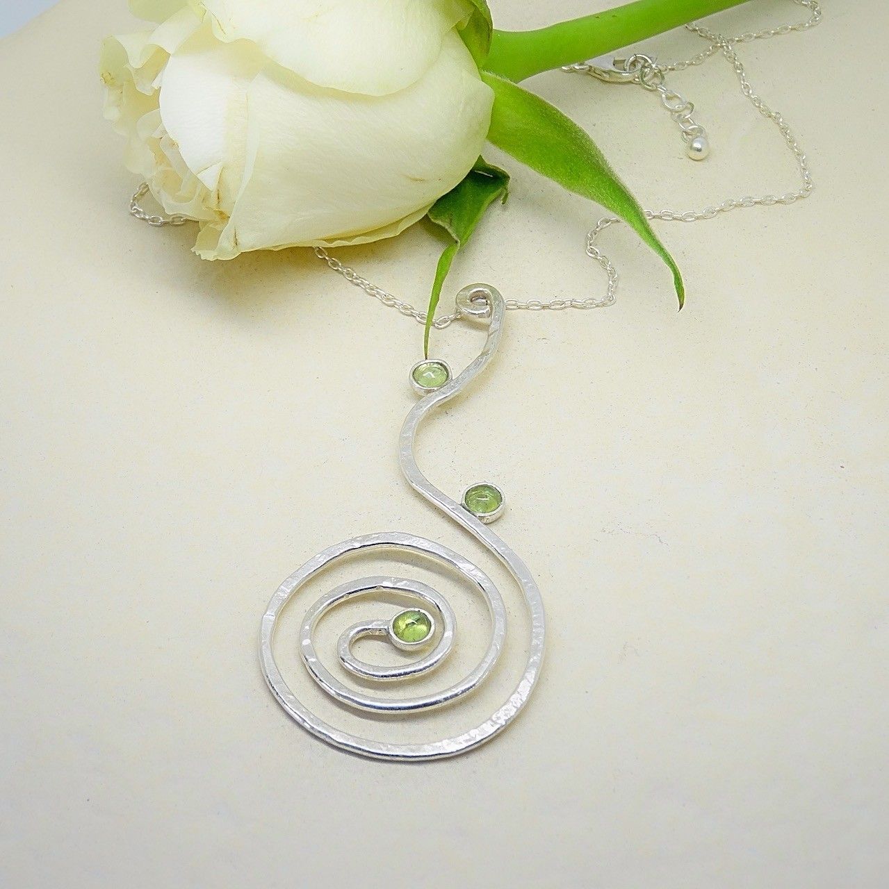 Pendentif argent - Peridot