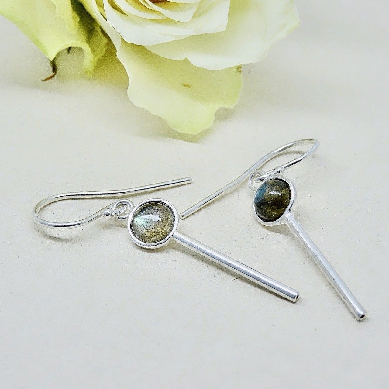 Boucles d'oreilles en argent - Pierres Labradorite