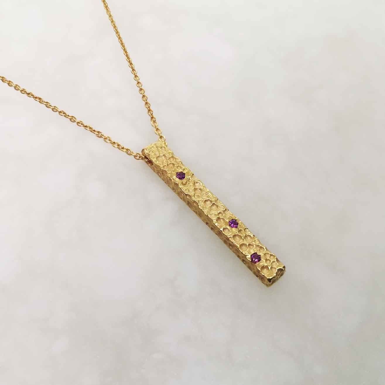 Collier Vulcano pépite grenat