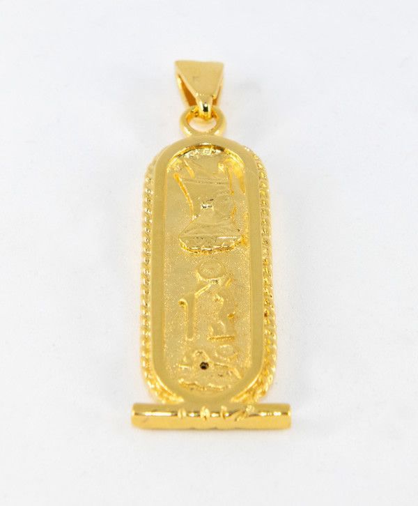 Pendentif cartouche Egypte plaqué or
