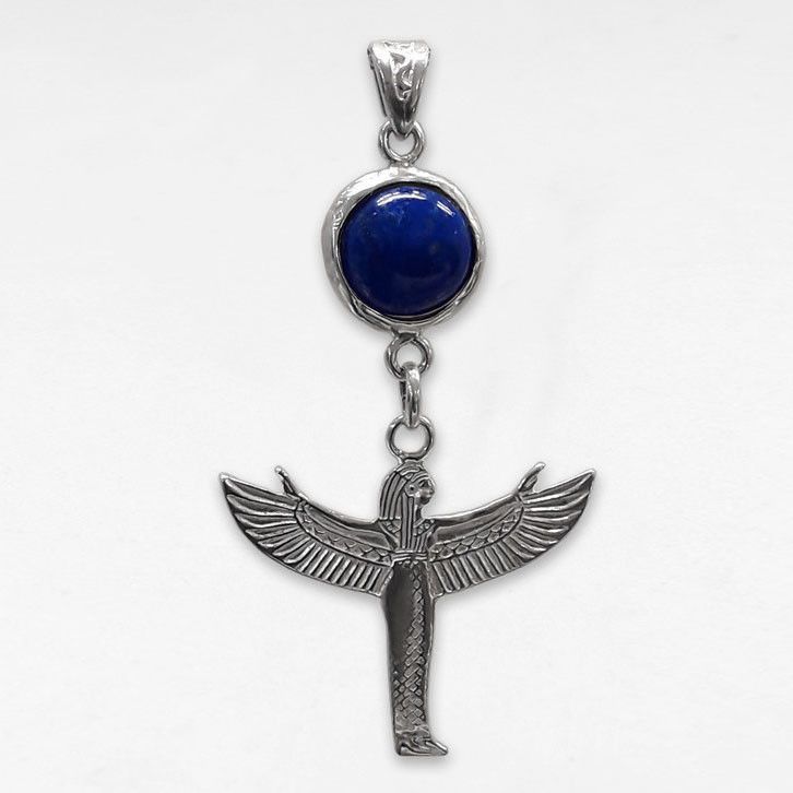 Pendentif déesse Isis argent et lapis lazuli