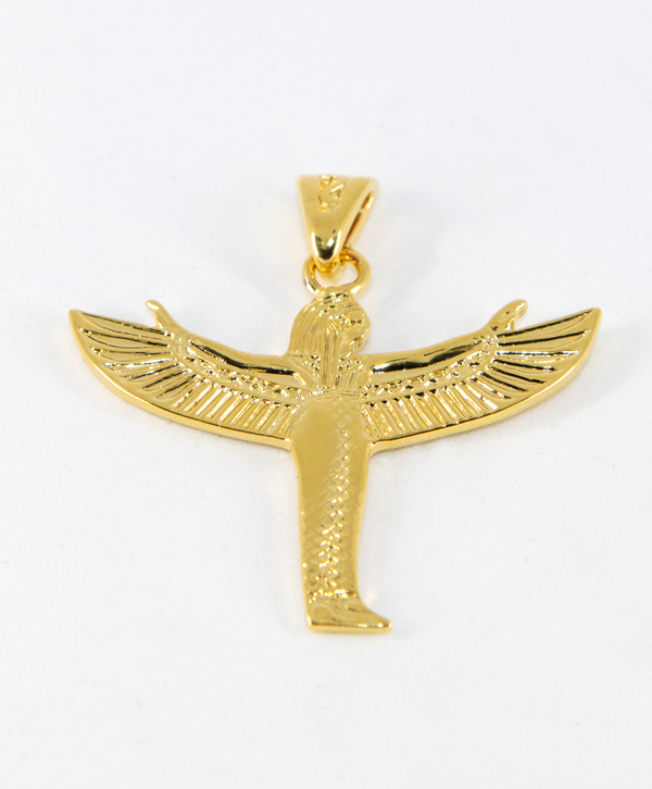 Pendentif déesse Isis l'envol plaqué or