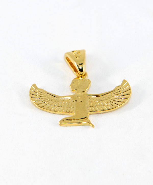 Pendentif déesse Isis médiation plaqué or