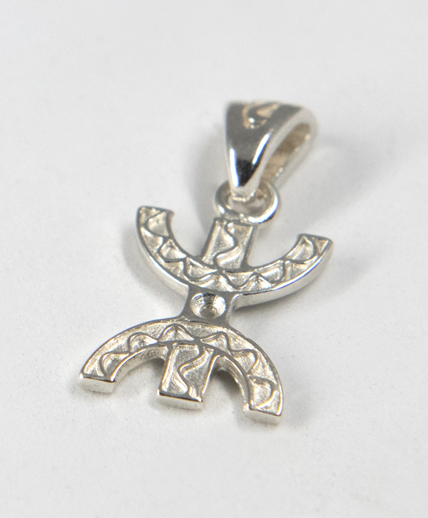 Pendentif liberté ancrage argent massif