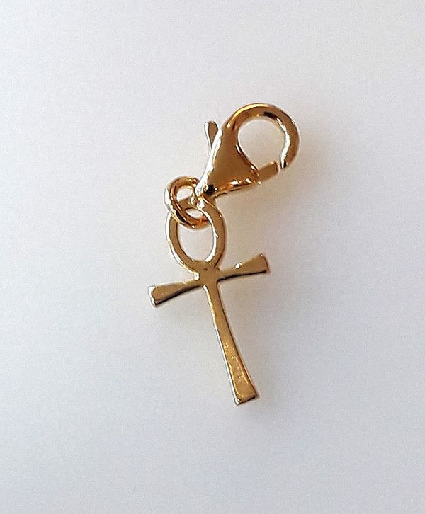 Bracelet Charms croix de vie plaqué or