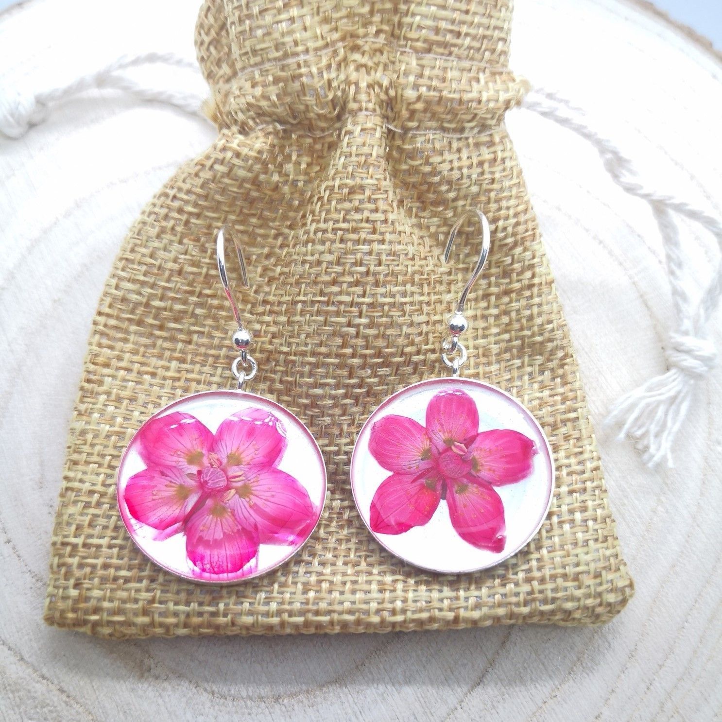 Boucles d'oreilles Parnassie des Marais Garance