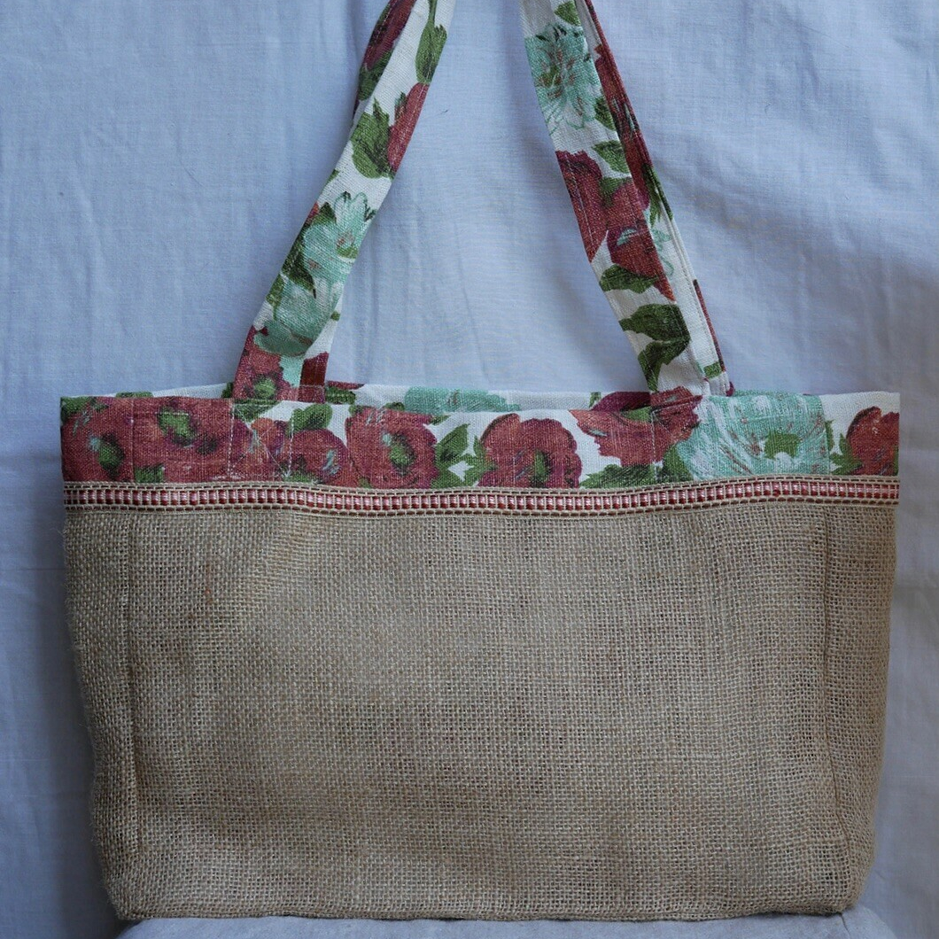 Sac cabas en toile de jute - Fait main - Maison Colette