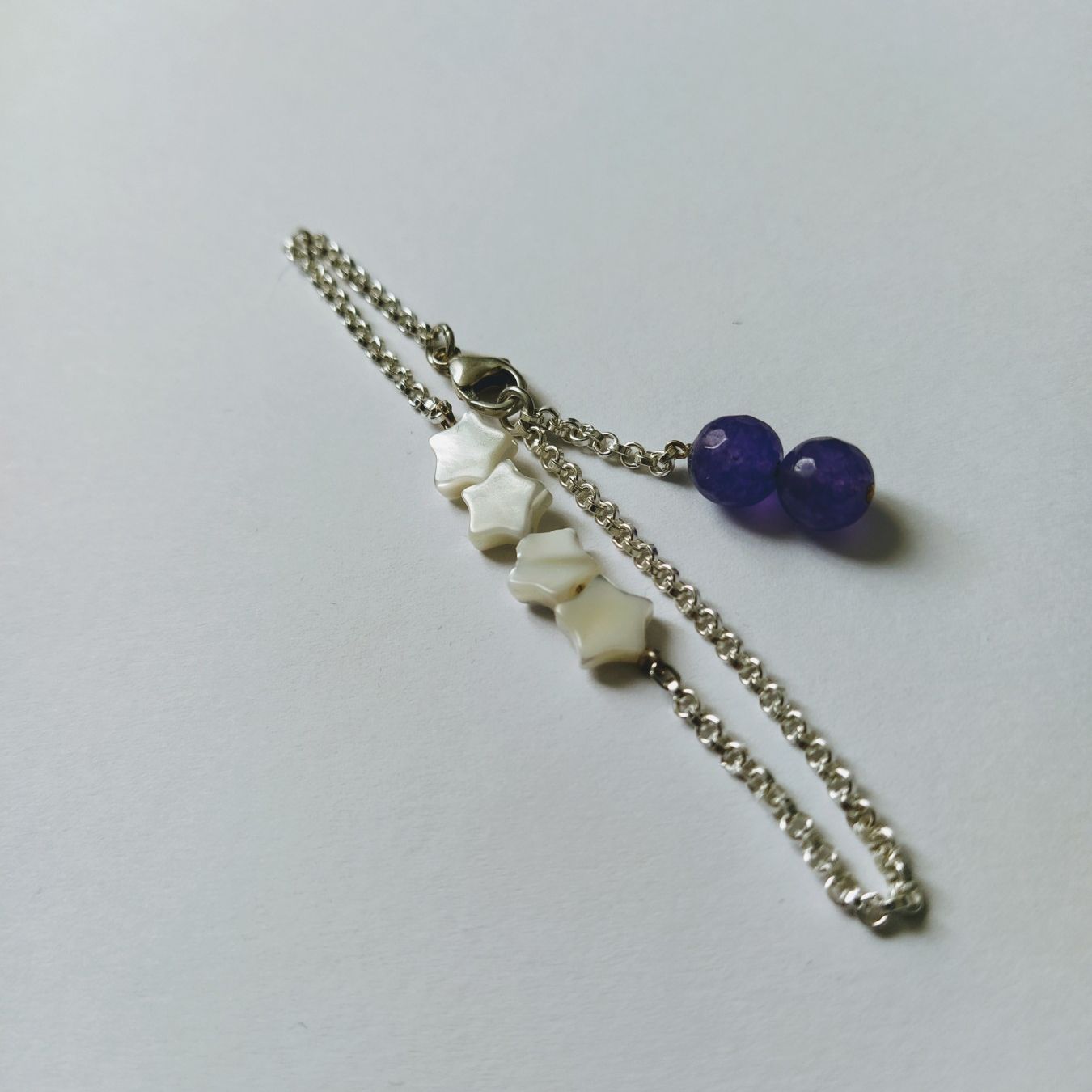 Bracelet étoiles nacre et quartz