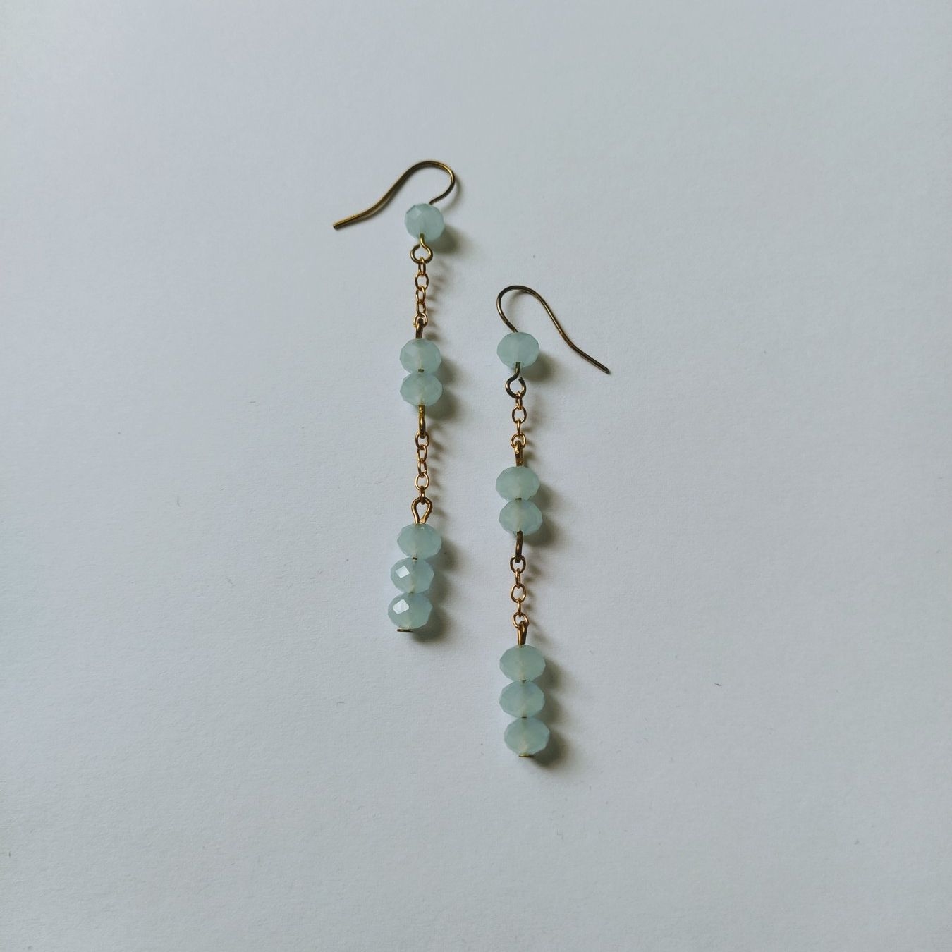 Boucles d'oreilles laiton et perles de quartz