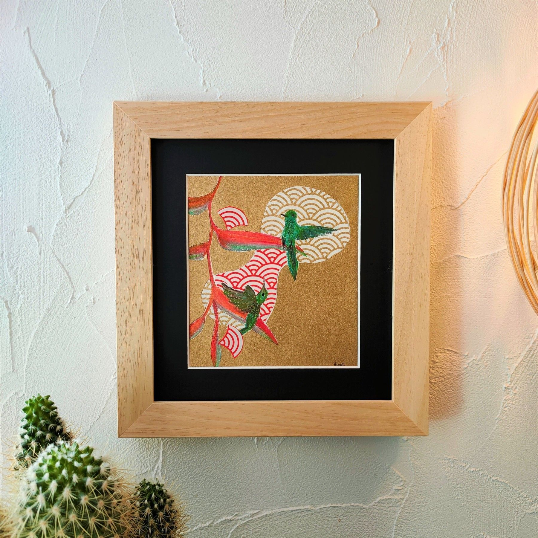 Colibris liberté - dessin encadré