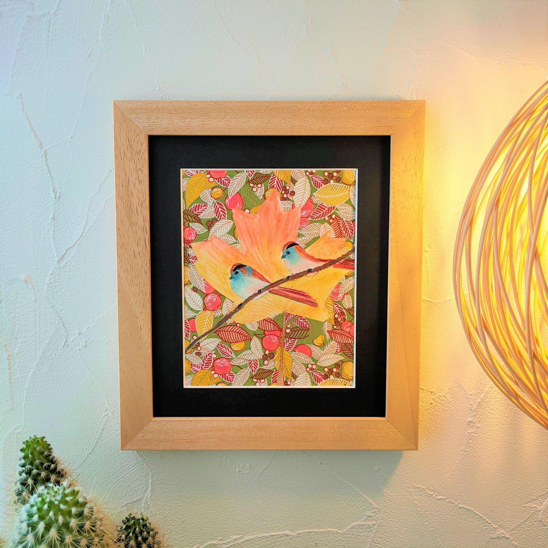 Duo érable - dessin encadré