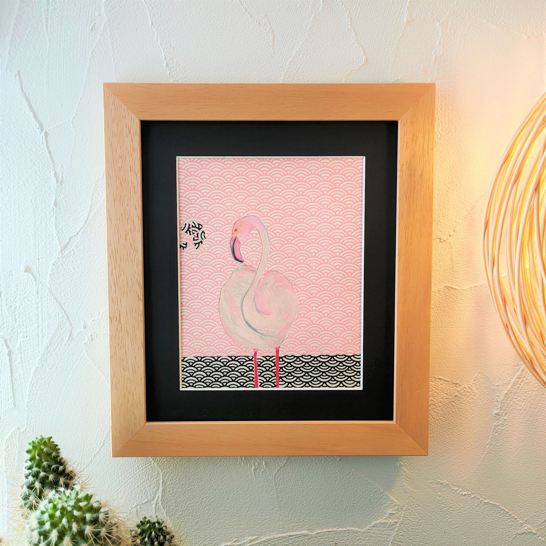 Flamand Rose - dessin encadré