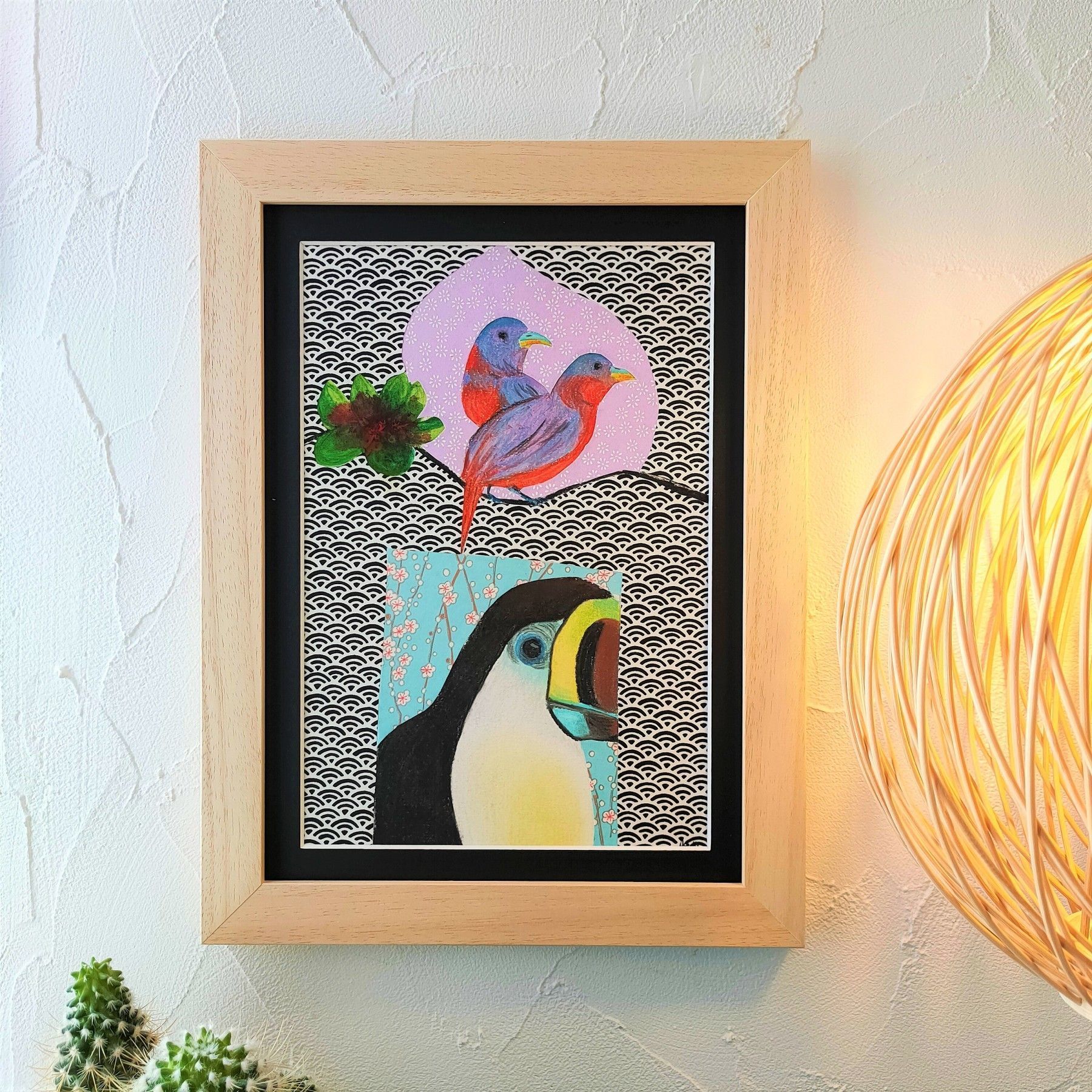 Fenêtre jungle - dessin encadré