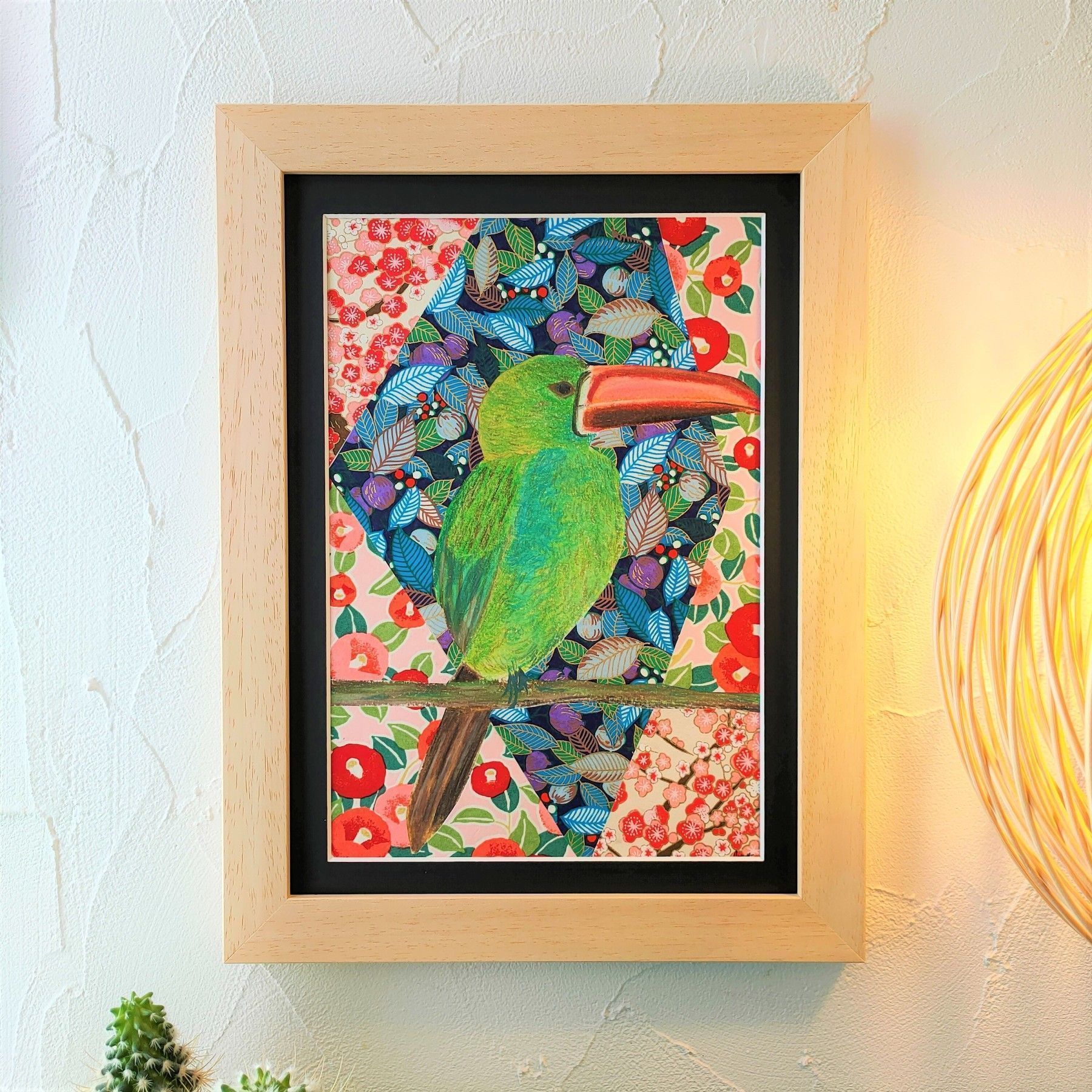 Toucanet énigmatique - dessin encadré