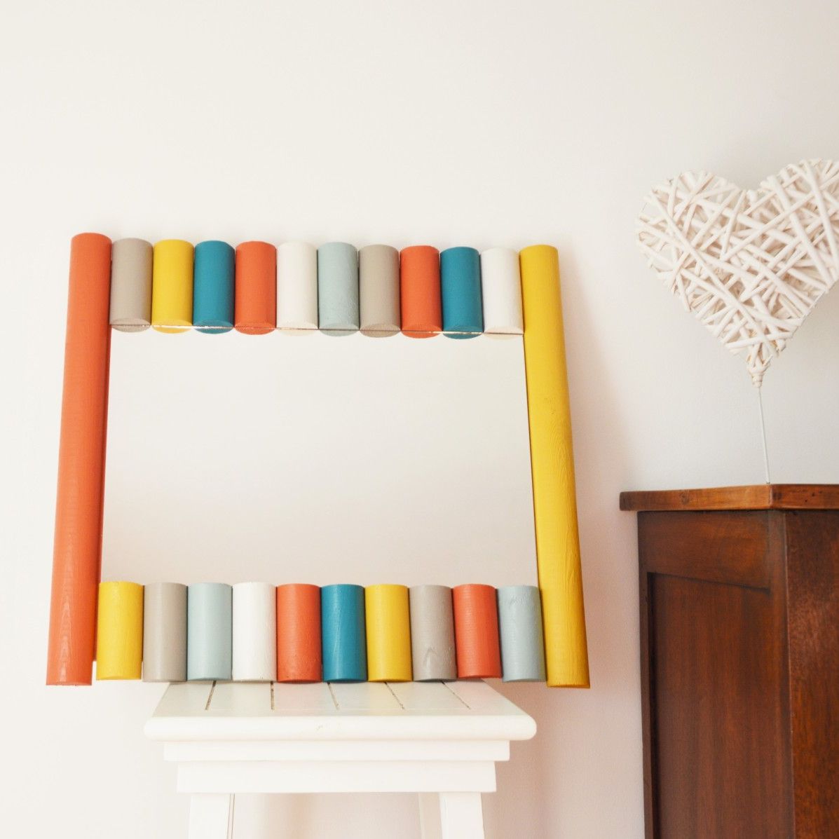 Miroir rectangulaire multicolore