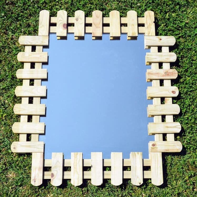 Miroir rectangulaire avec bois