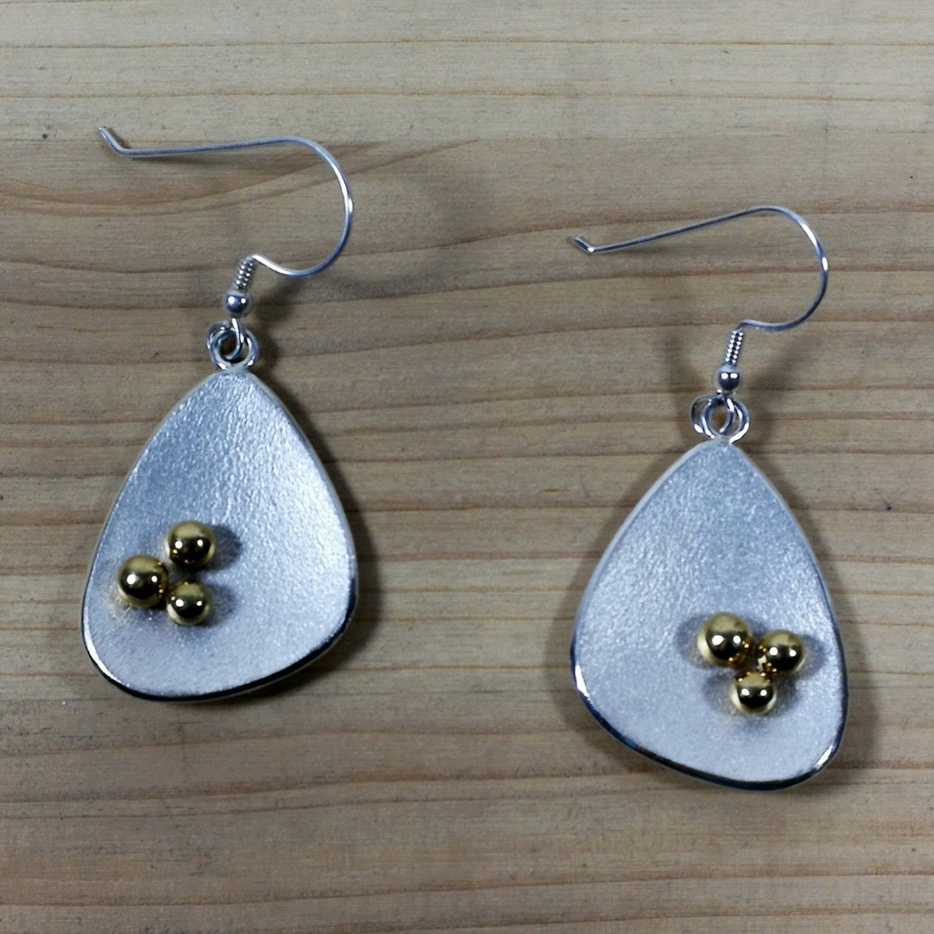 Boucles d'oreille argent 1er titre et vermeil