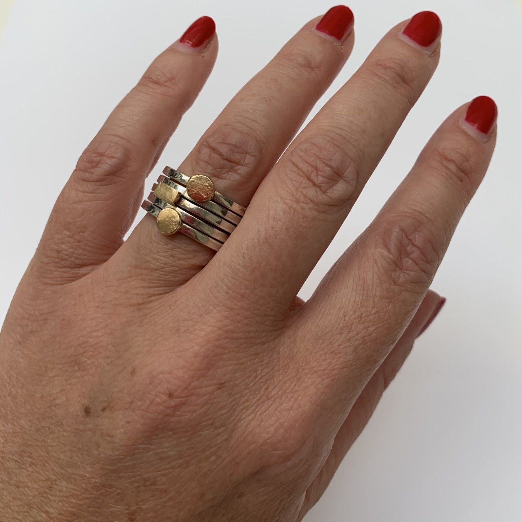 Bague Five, or jaune et argent