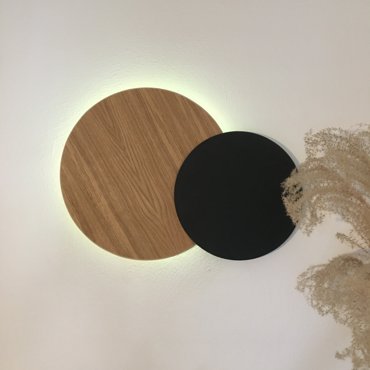 Grande éclipse lumineuse en bois - L