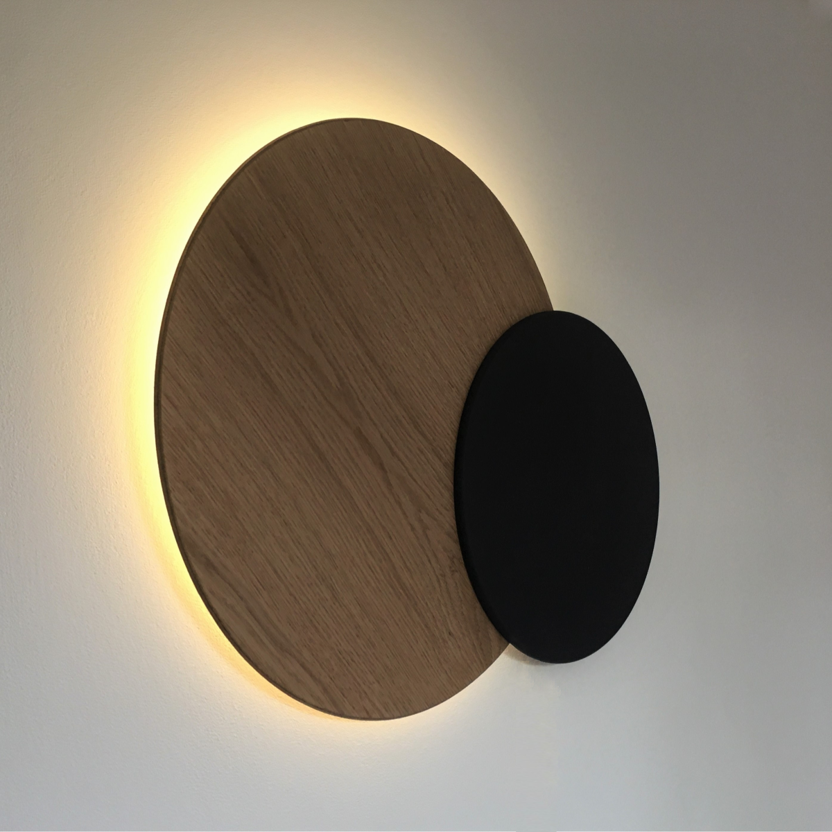Grande éclipse lumineuse en bois - M