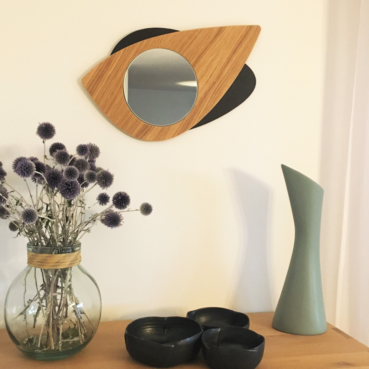 Miroir design en bois Cyclope
