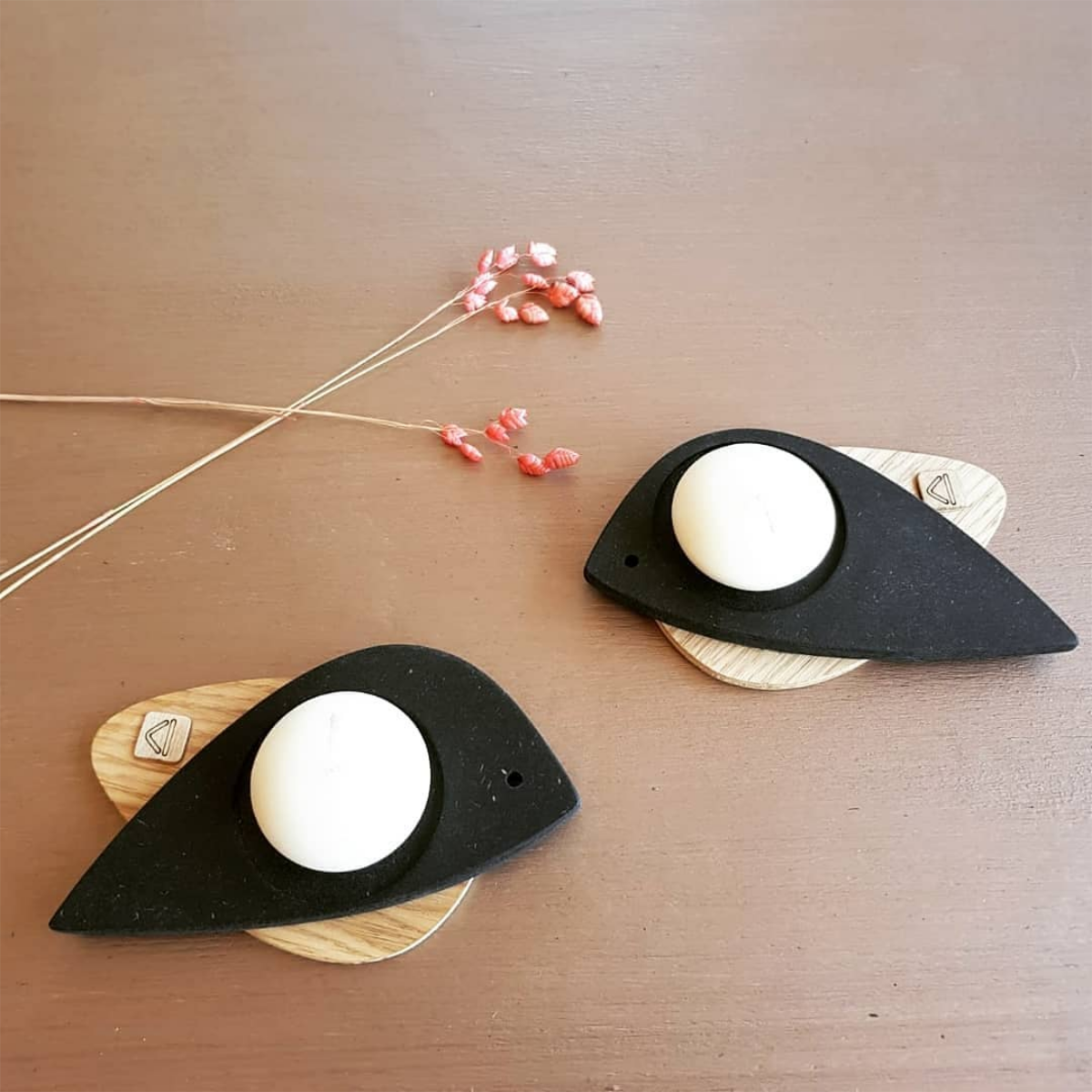 Photophore Moineau en bois