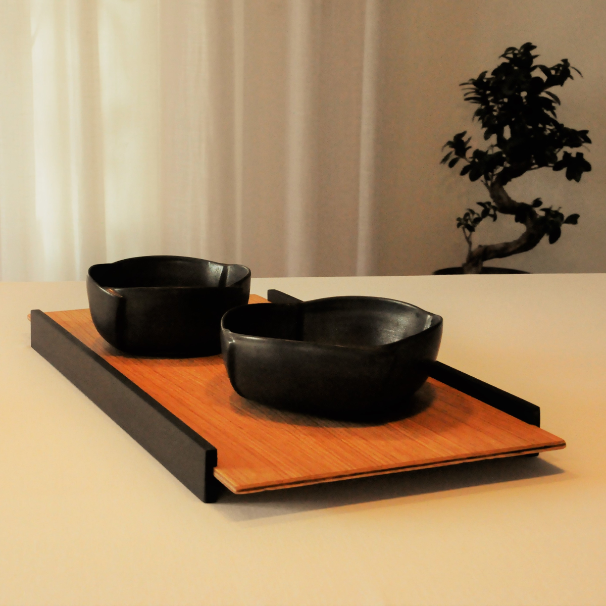 Plateau de présentation en bois