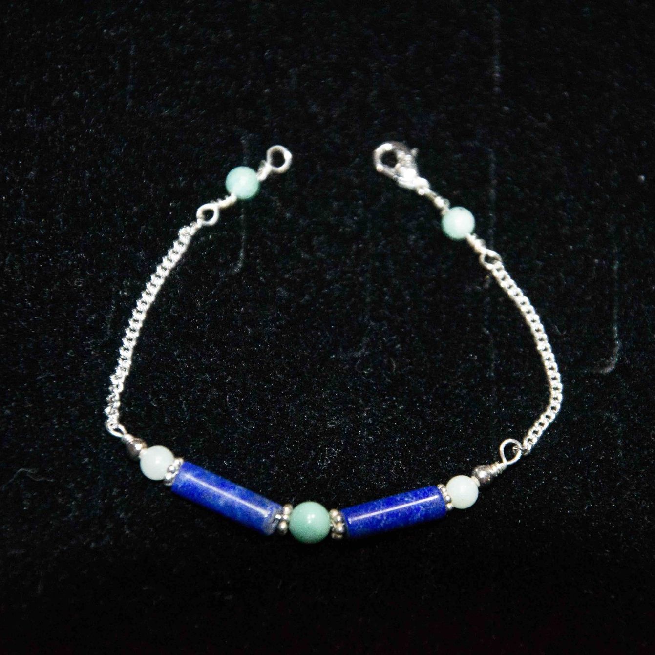Bracelet argent lapis-lazuli et amazonite