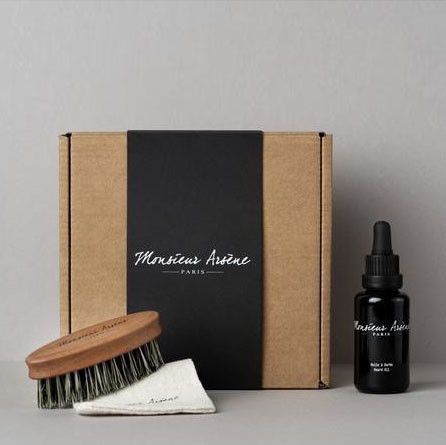 Coffret huile + brosse à barbe