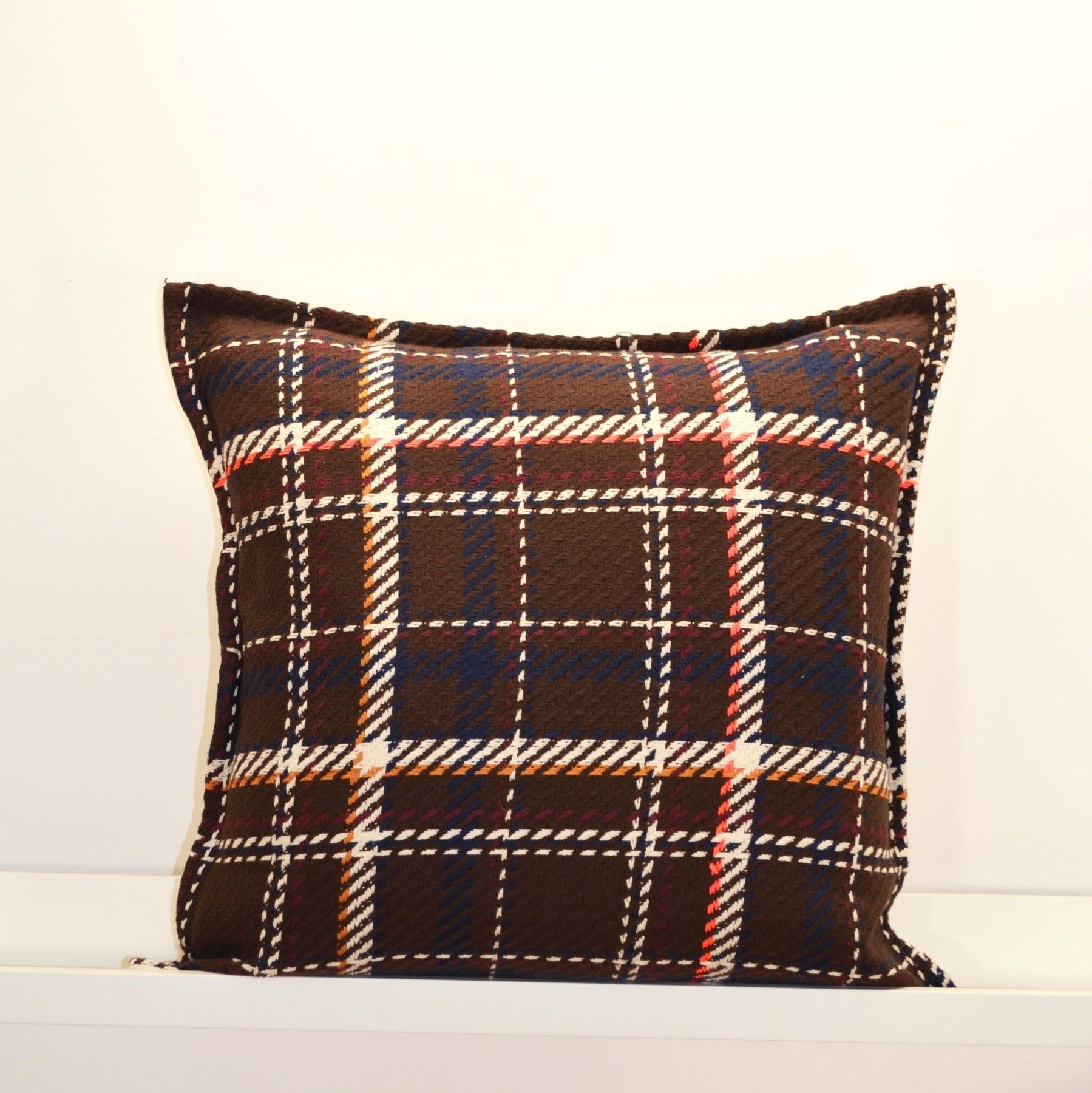 Housse de coussin à carreaux 50x50cm