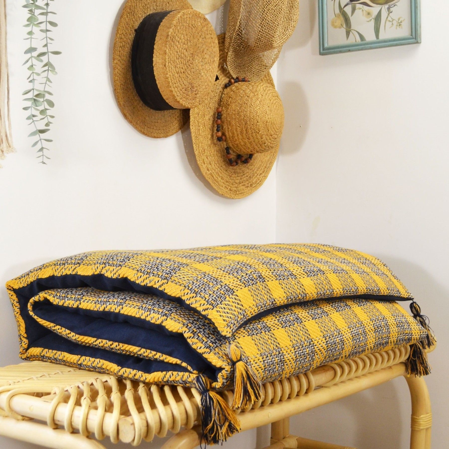 Edredon à carreaux 70x200cm