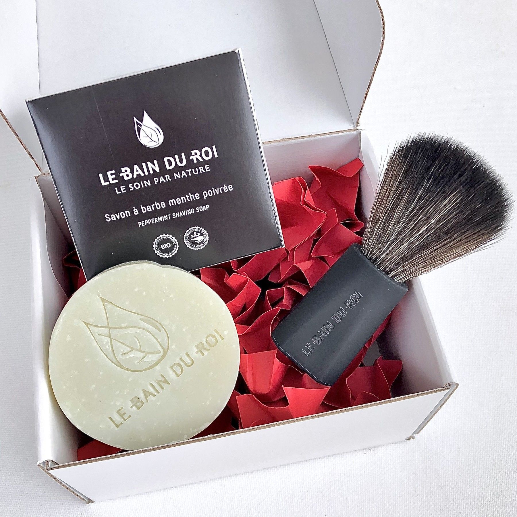 Coffret blaireau vegan et savon bio