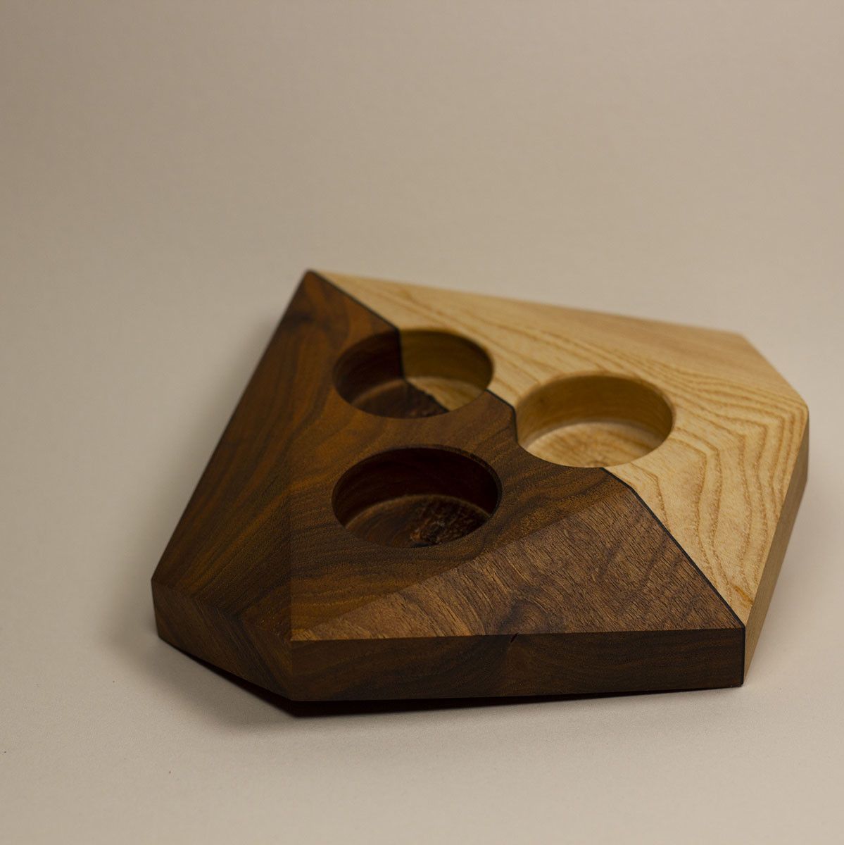 Bougeoir bois - bicolore