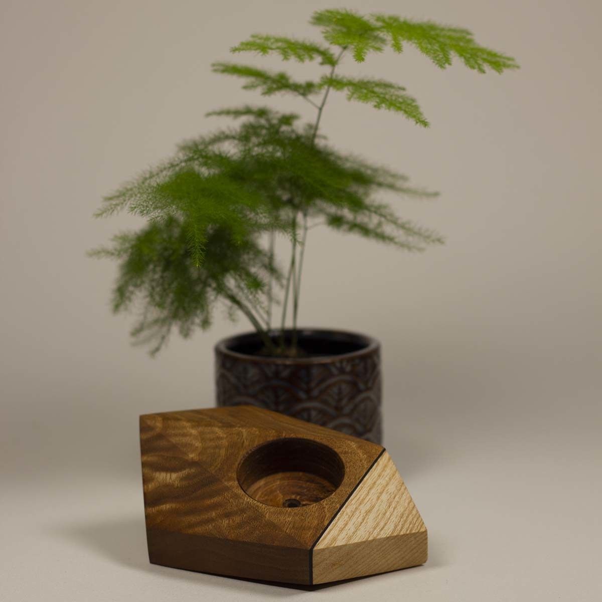 Bougeoir bois - simple - bicolore