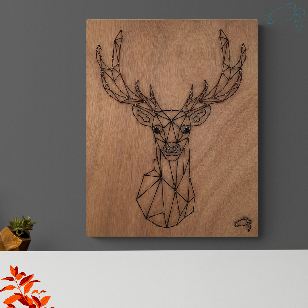 Tableau Cerf en fil tendu ou stringart