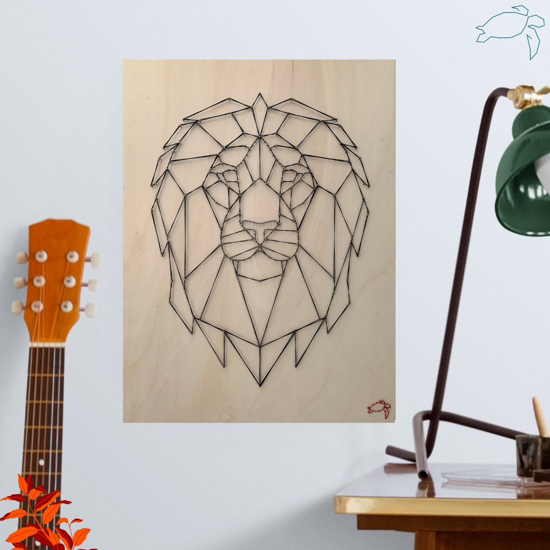 Tableau Lion en fil tendu ou stringart