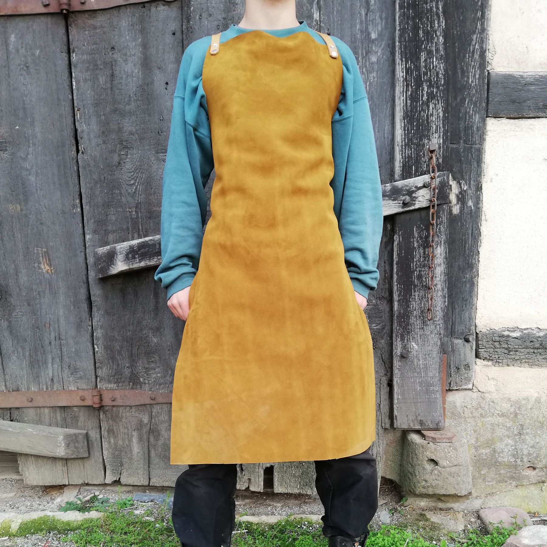 Tablier homme en cuir