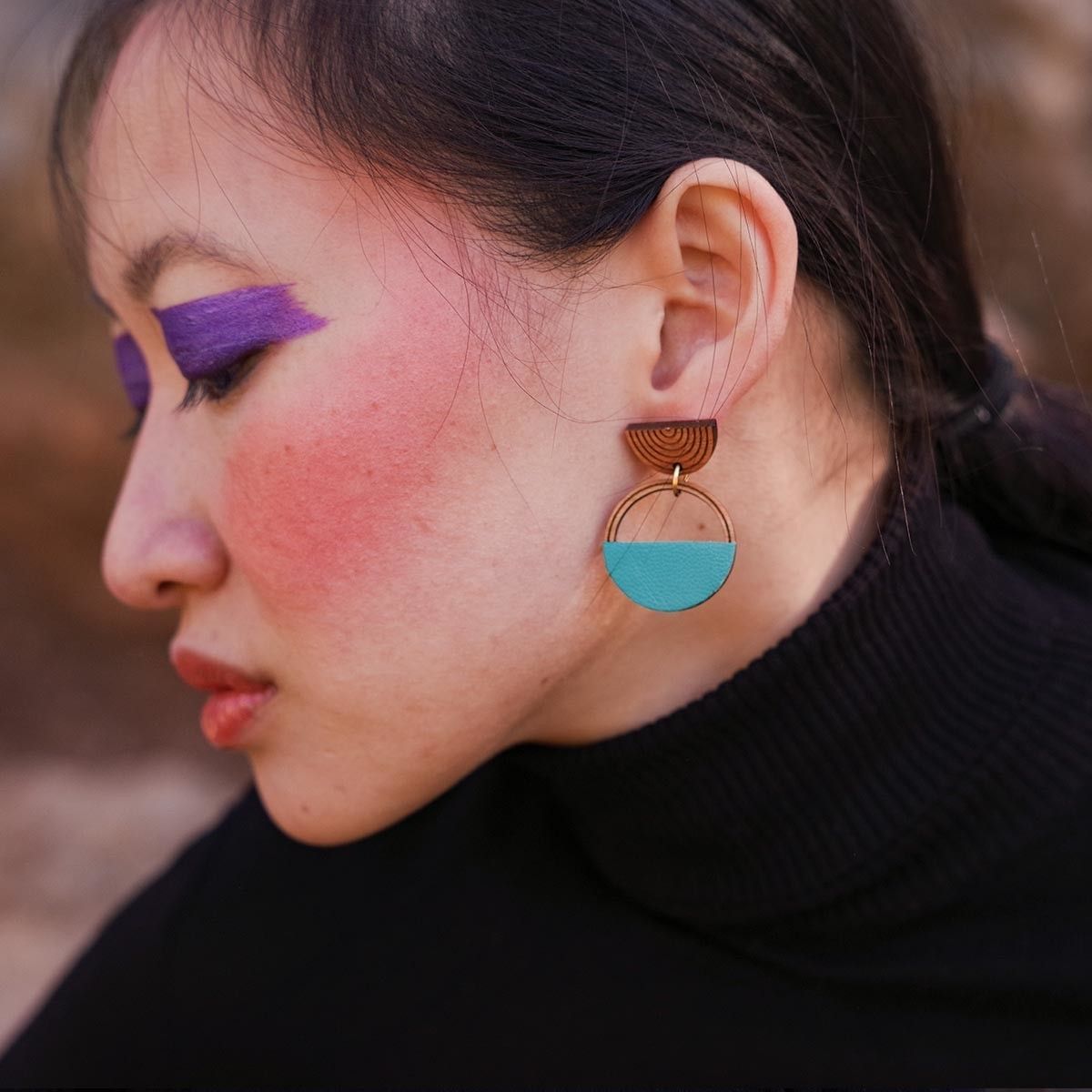 Boucles d'oreilles en bois Saaturne