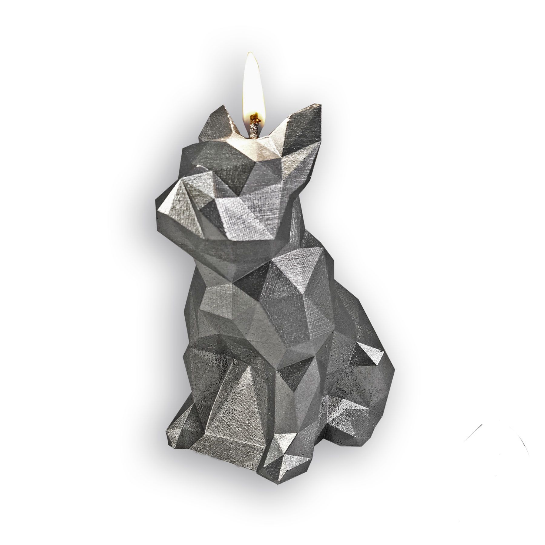 Bougie Bulldog argenté