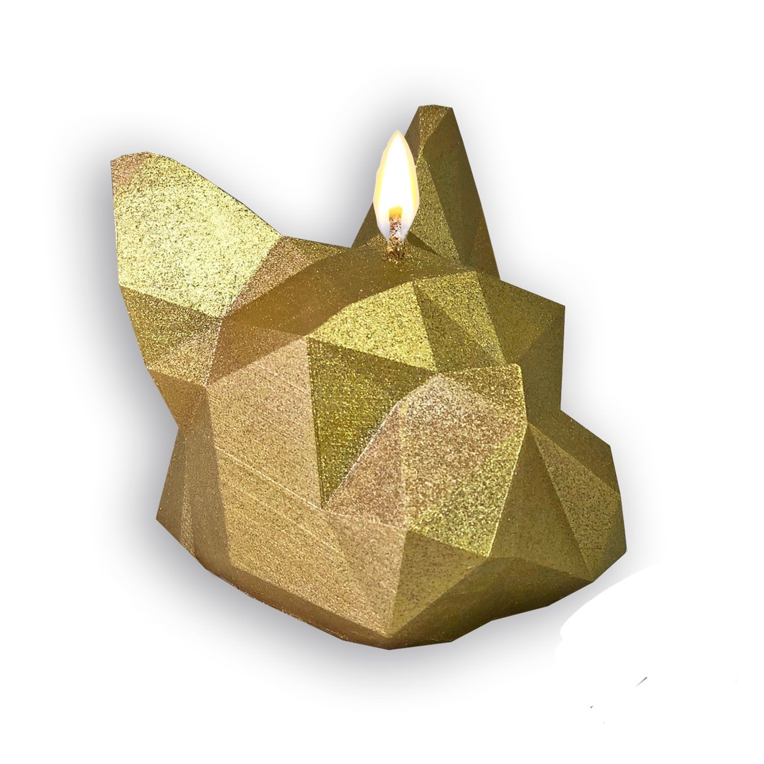 Bougie Tête de Bulldog dorée parfumée