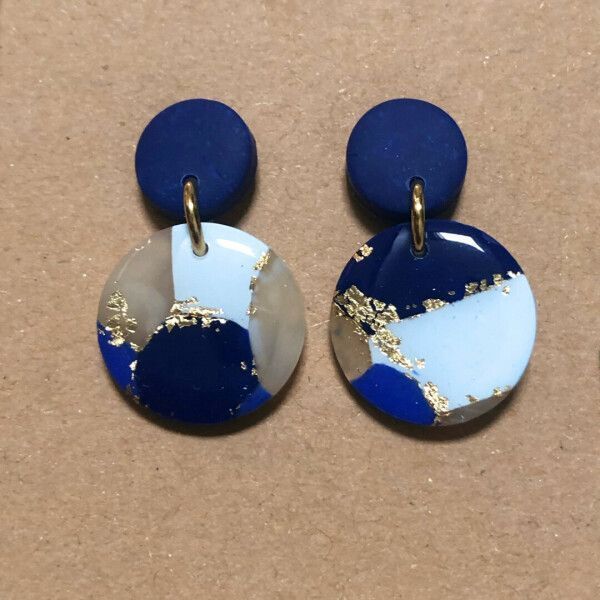 Boucles d'oreilles bleues - L'Atelier des Créateurs