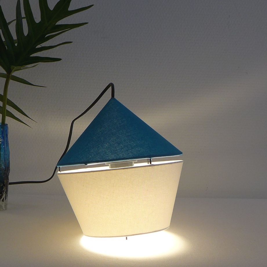 lampe Toupie bleue
