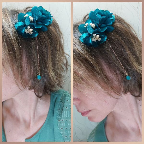 Couronne fleurs cheveux enfant cérémonie mariage Juliette - Fil de